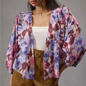 NEW Anthropologie Ruffle Kimono Top One Size